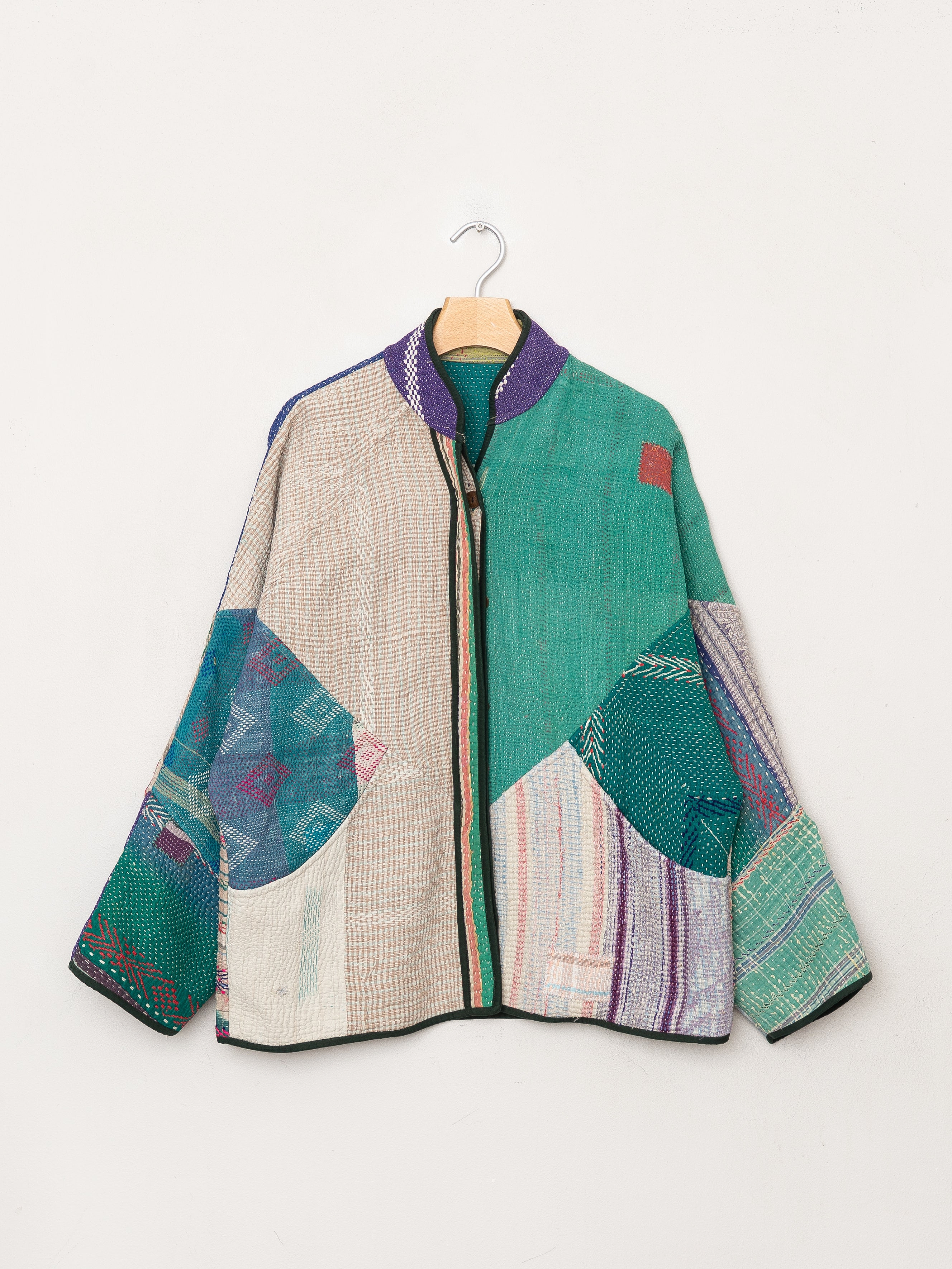 The Ladhiya Quilted Patchwork Kantha Jacket