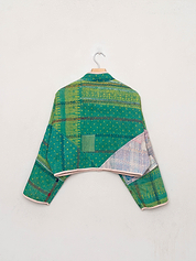 The Kaira Cropped Quilted Mix Match Kantha Jacket Wholesale