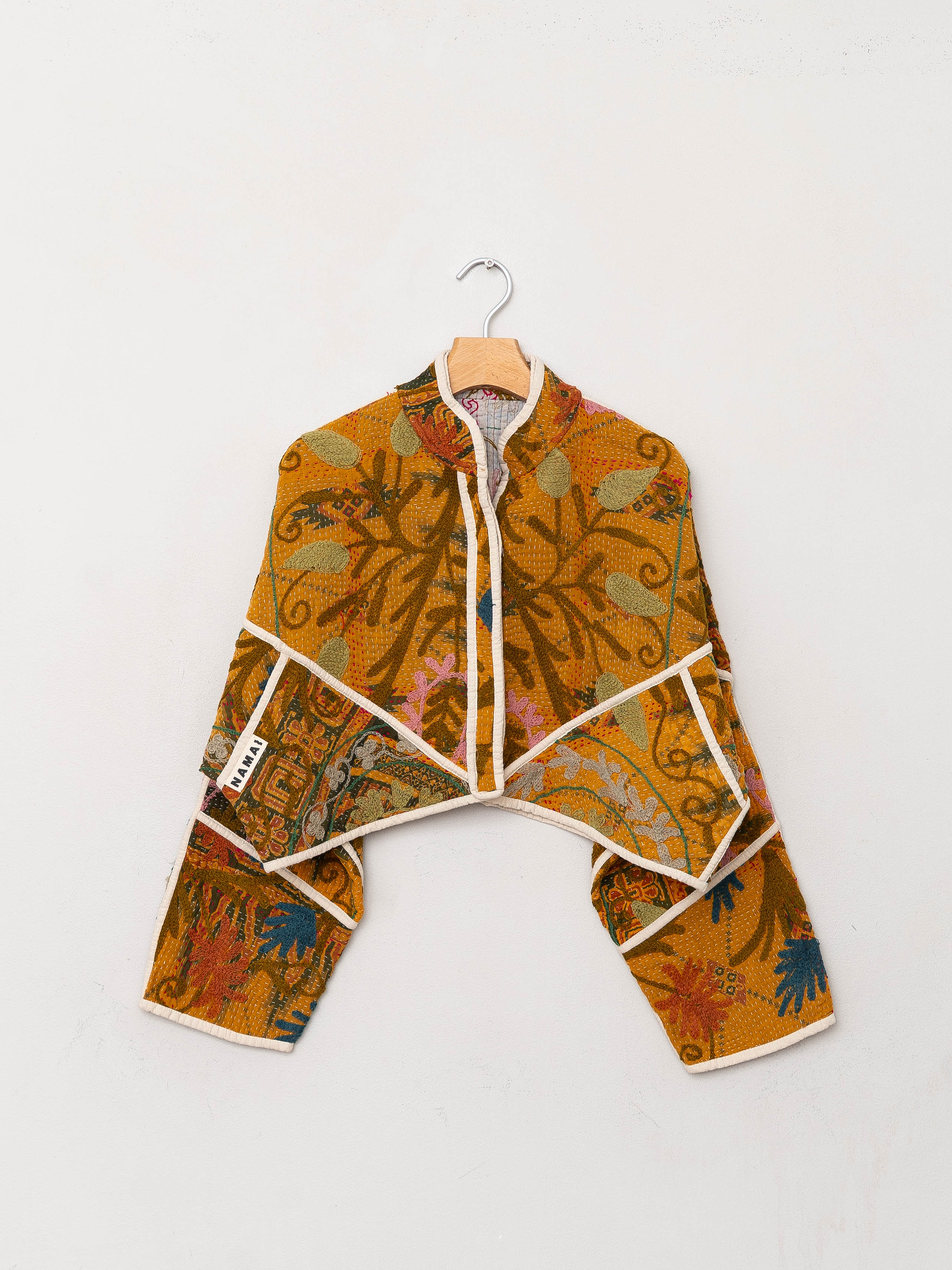 The Kaira Cropped Suzani Quilted Kantha Jacket