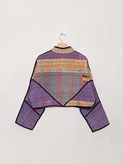 The Kaira Cropped Quilted Patchwork Kantha Jacket