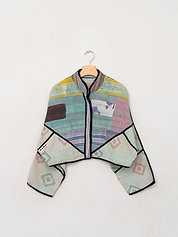 The Kaira Cropped Suzani Quilted Kantha Jacket