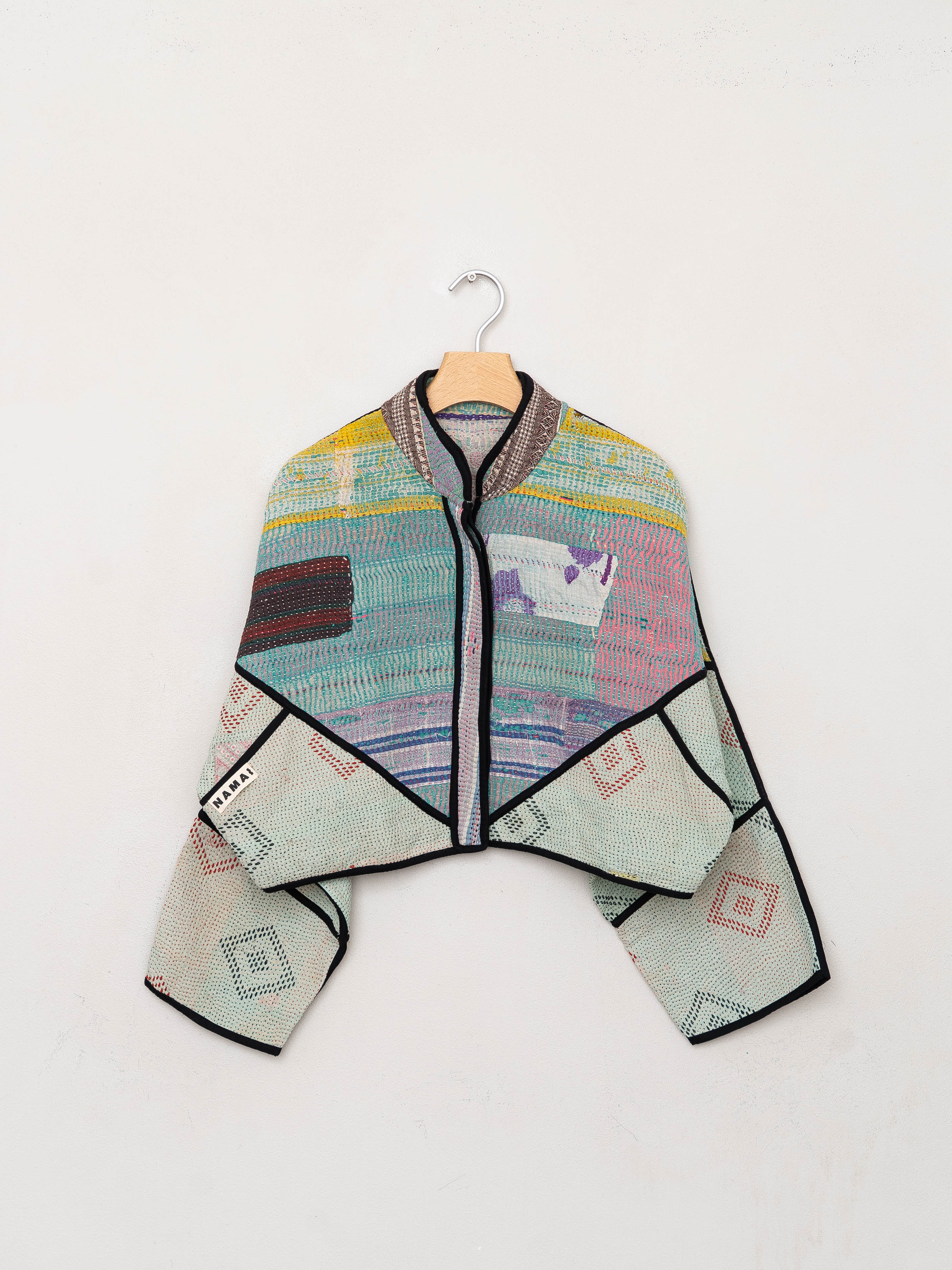 The Kaira Cropped Suzani Quilted Kantha Jacket