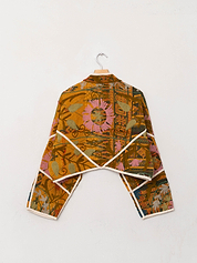 The Kaira Cropped Suzani Quilted Kantha Jacket