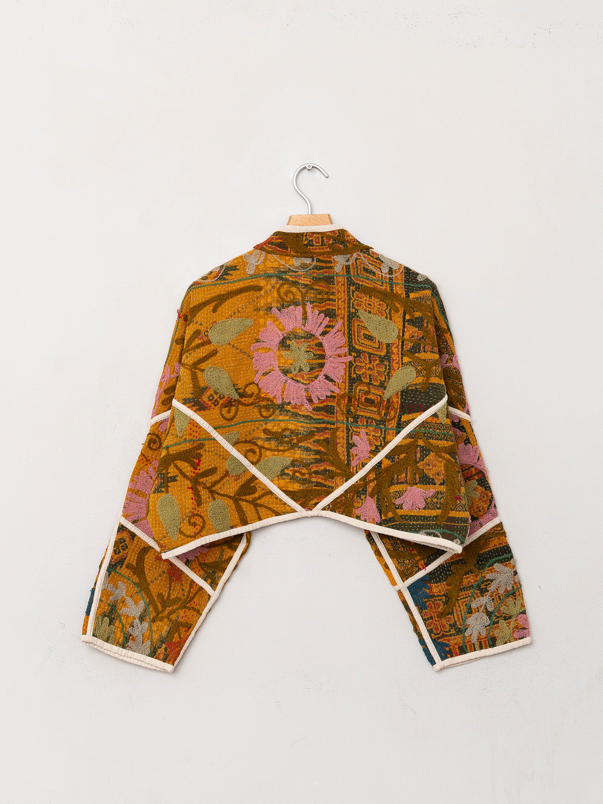 The Kaira Cropped Suzani Quilted Kantha Jacket