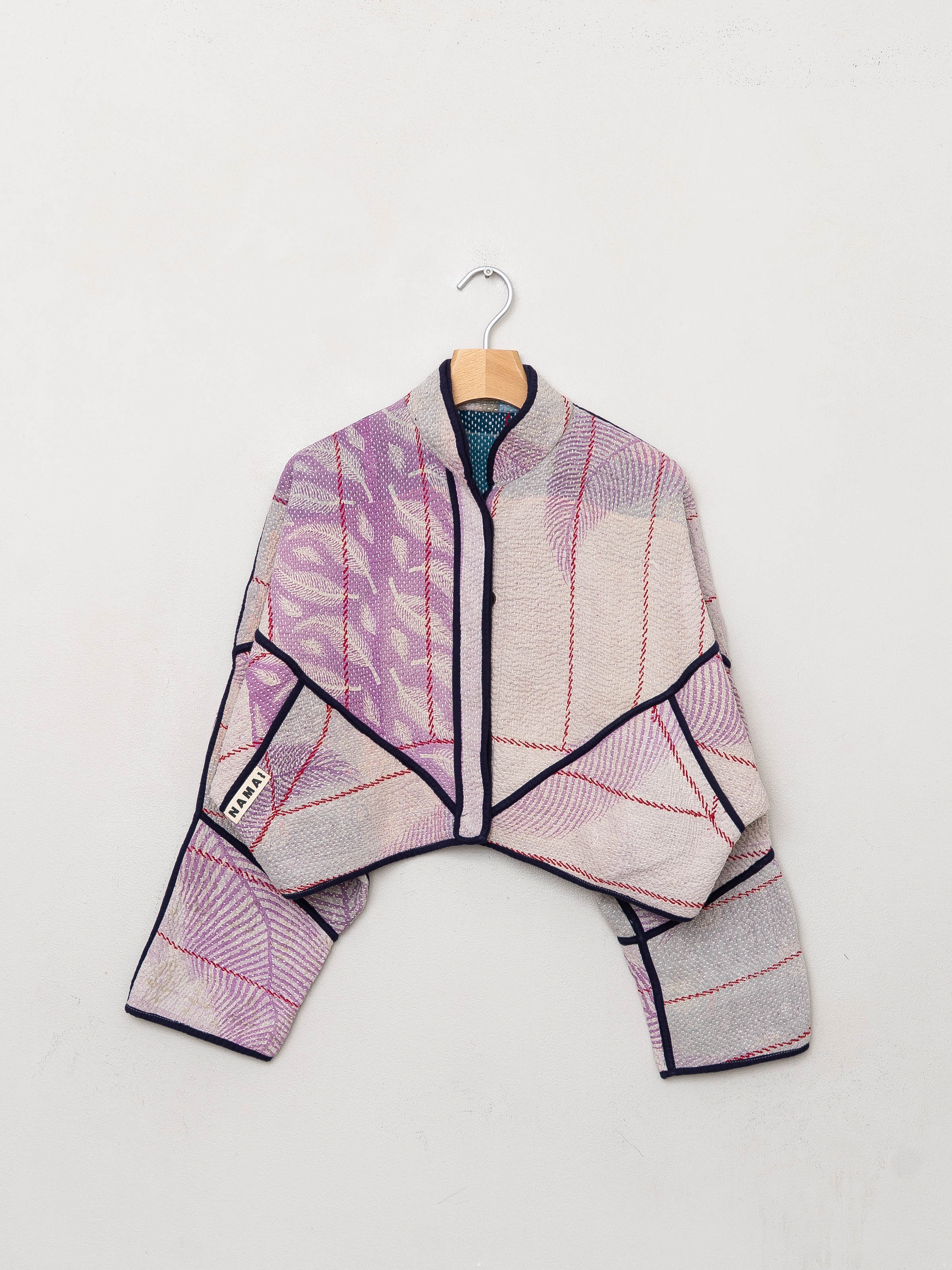 The Kaira Cropped Quilted Patchwork Kantha Jacket