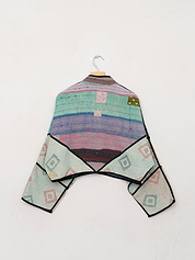 The Kaira Cropped Suzani Quilted Kantha Jacket