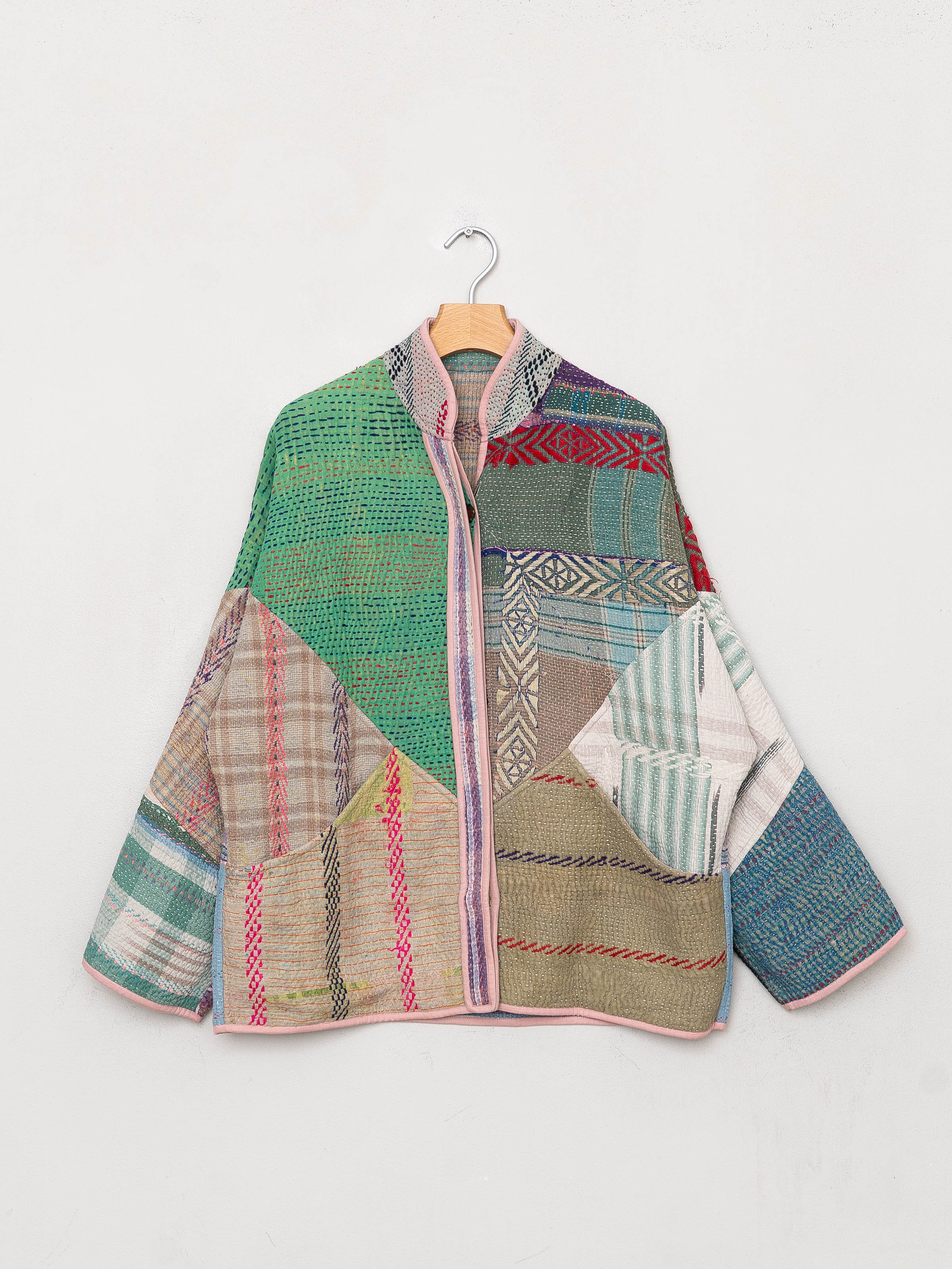 The Ladhiya Quilted Patchwork Kantha Jacket
