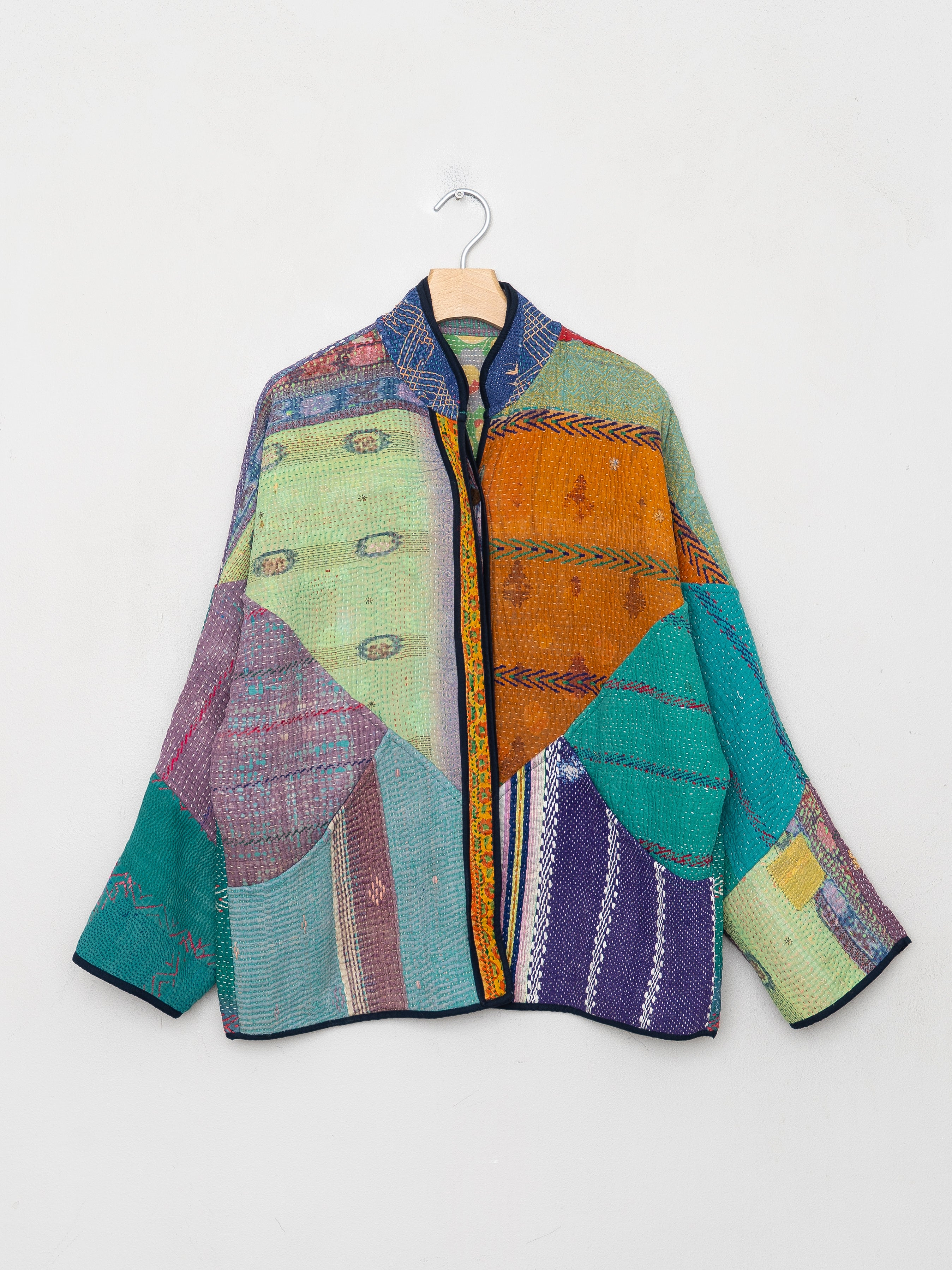 The Ladhiya Quilted Patchwork Kantha Jacket