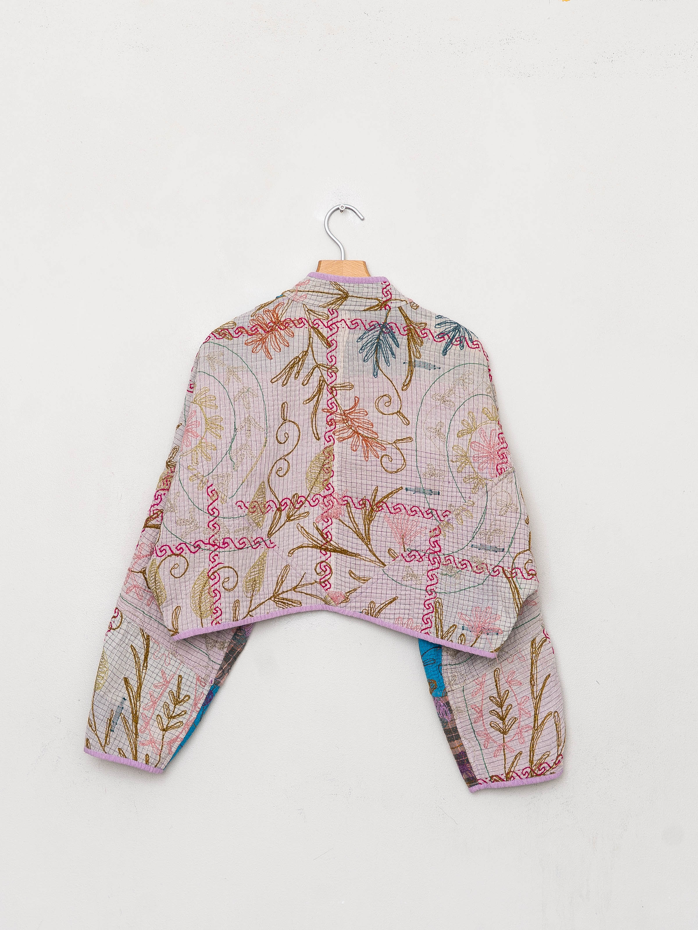 The Kaira Cropped Suzani Quilted Kantha Jacket
