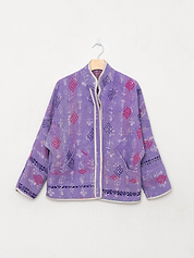 The Ladhiya Petite Quilted Indigo Kantha Jacket