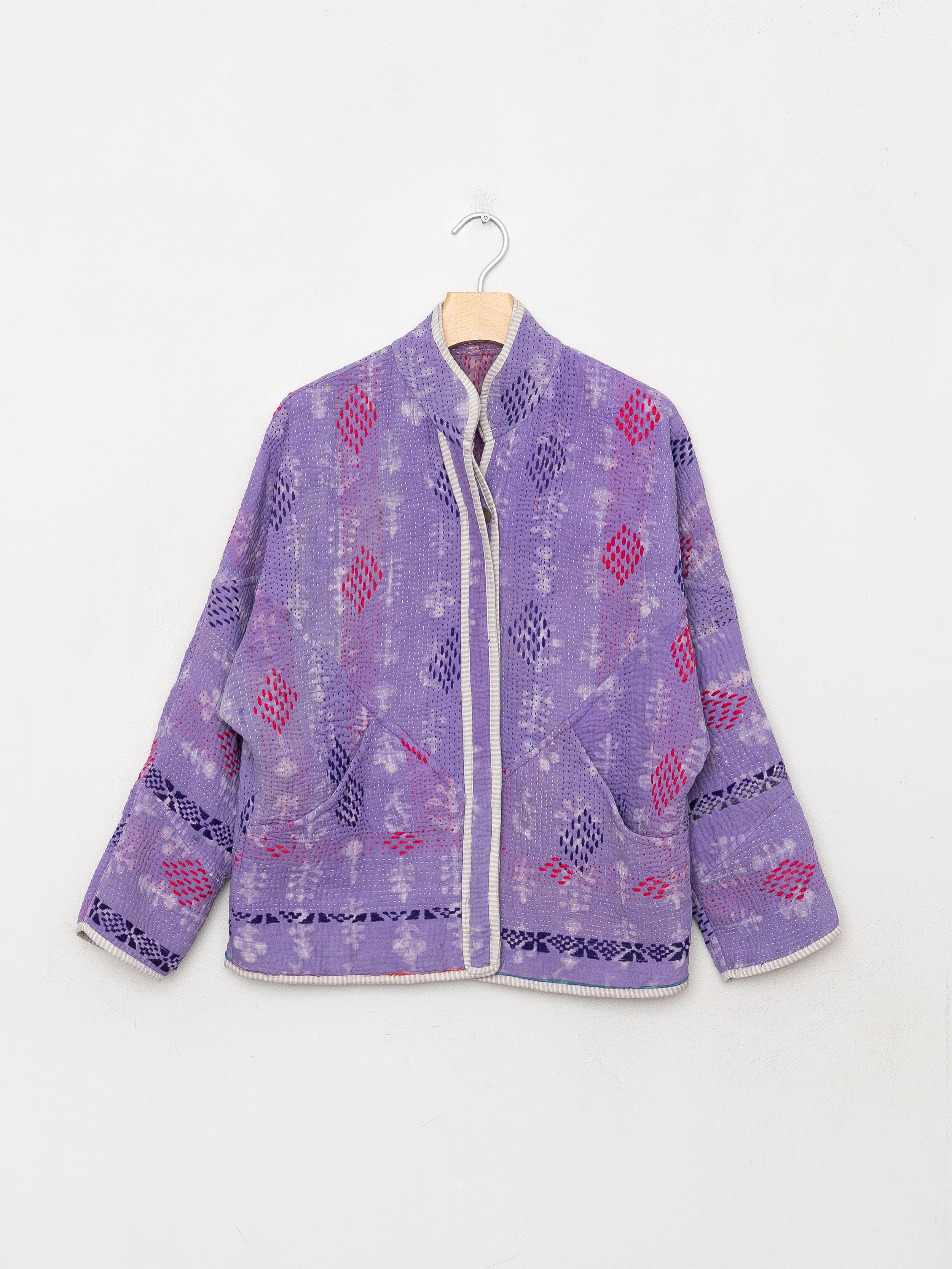 The Ladhiya Petite Quilted Indigo Kantha Jacket