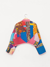 The Kaira Cropped Quilted Patchwork Kantha Jacket