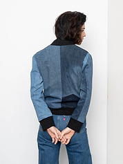 The Veda Denim Bomber Jacket - Small