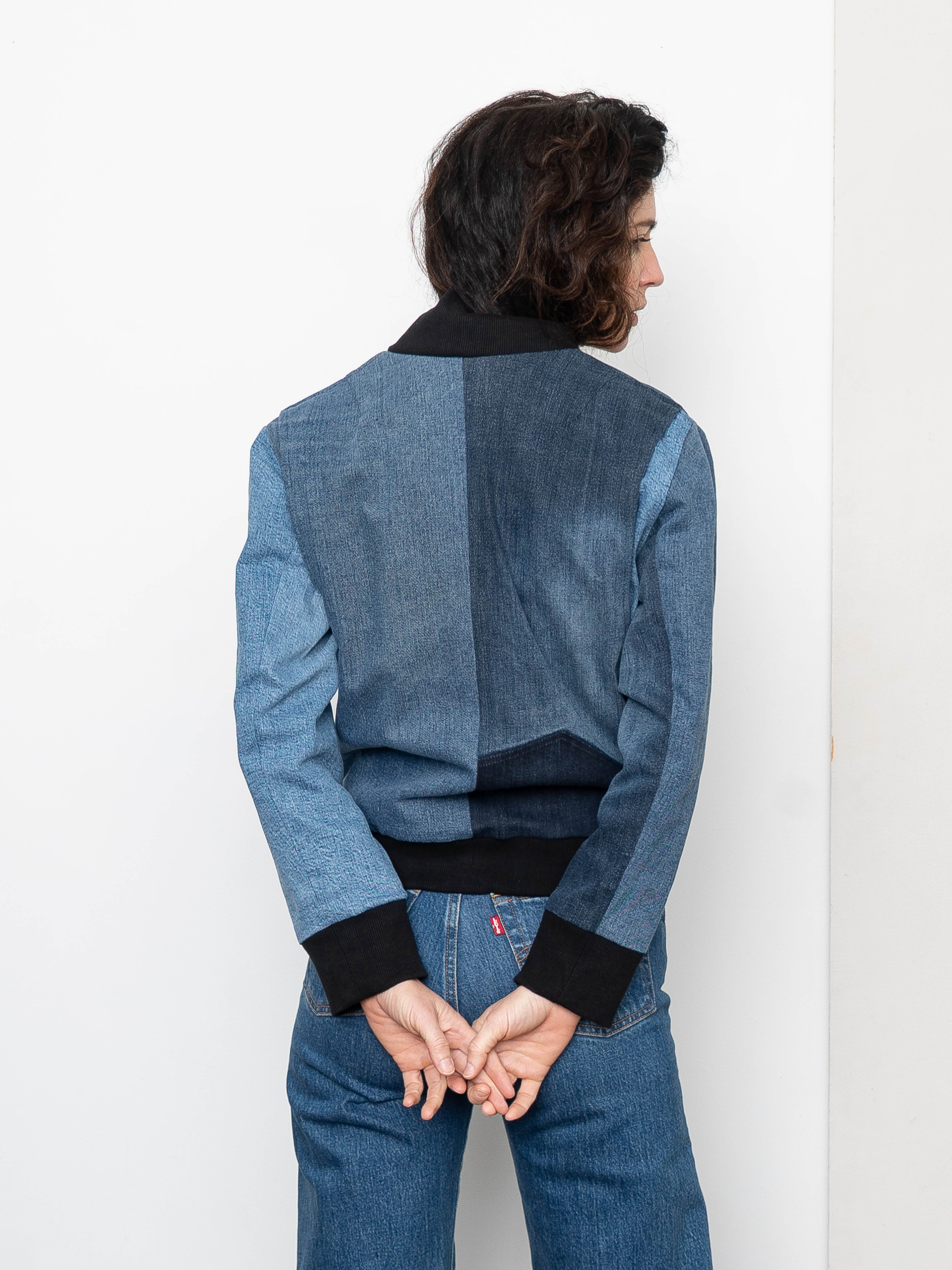 The Veda Denim Bomber Jacket - Small