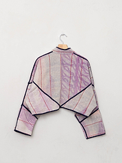 The Kaira Cropped Quilted Patchwork Kantha Jacket
