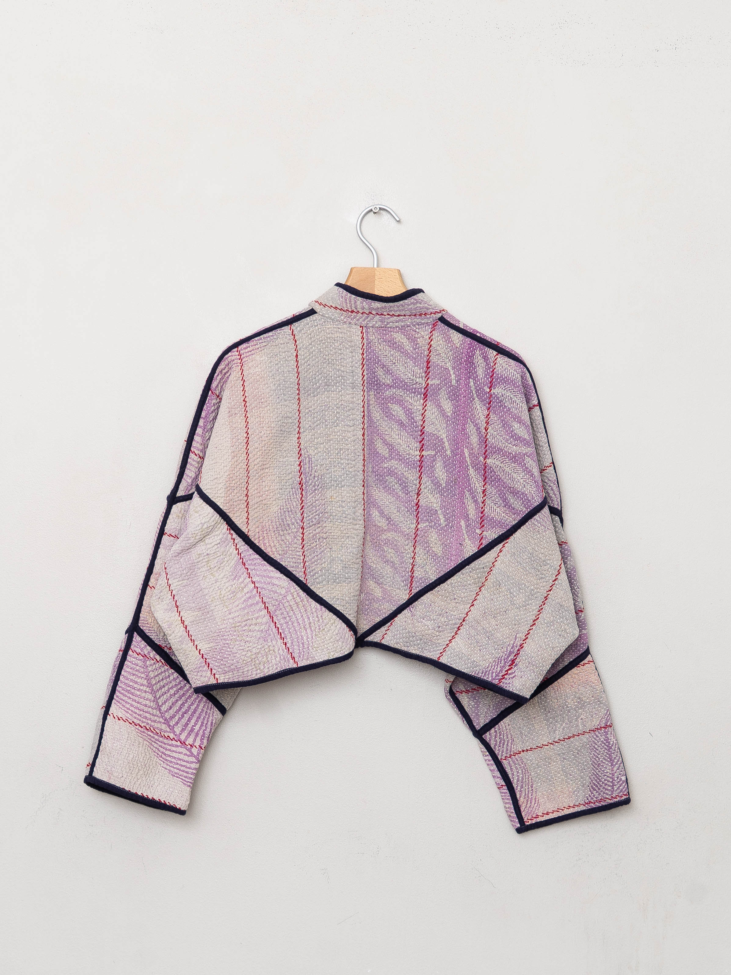 The Kaira Cropped Quilted Patchwork Kantha Jacket