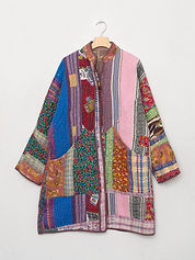 The Sai Quilted Patchwork Kantha Coat