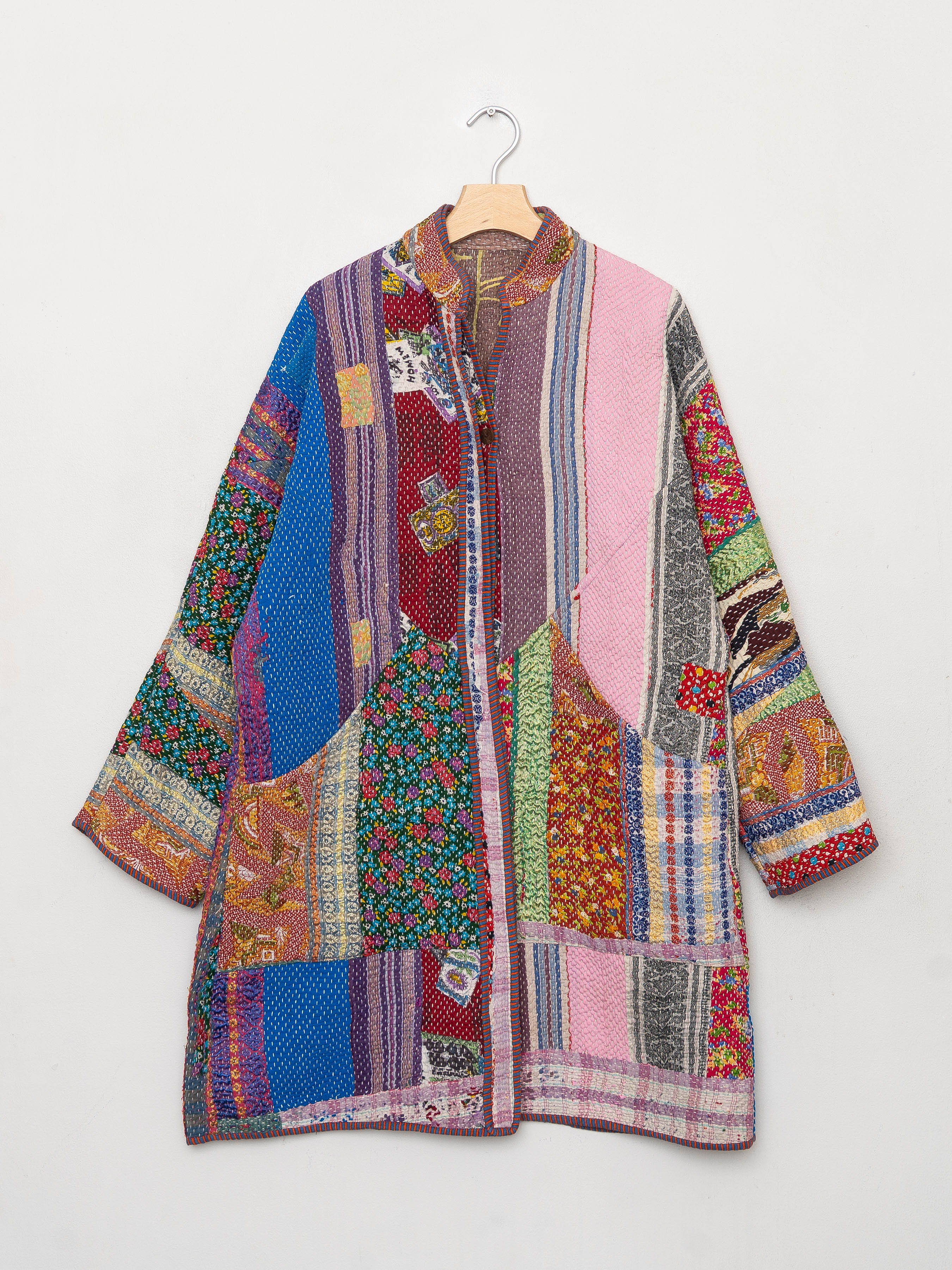 The Sai Quilted Patchwork Kantha Coat
