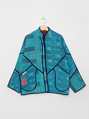 The Ladhiya Quilted Patchwork Kantha Jacket