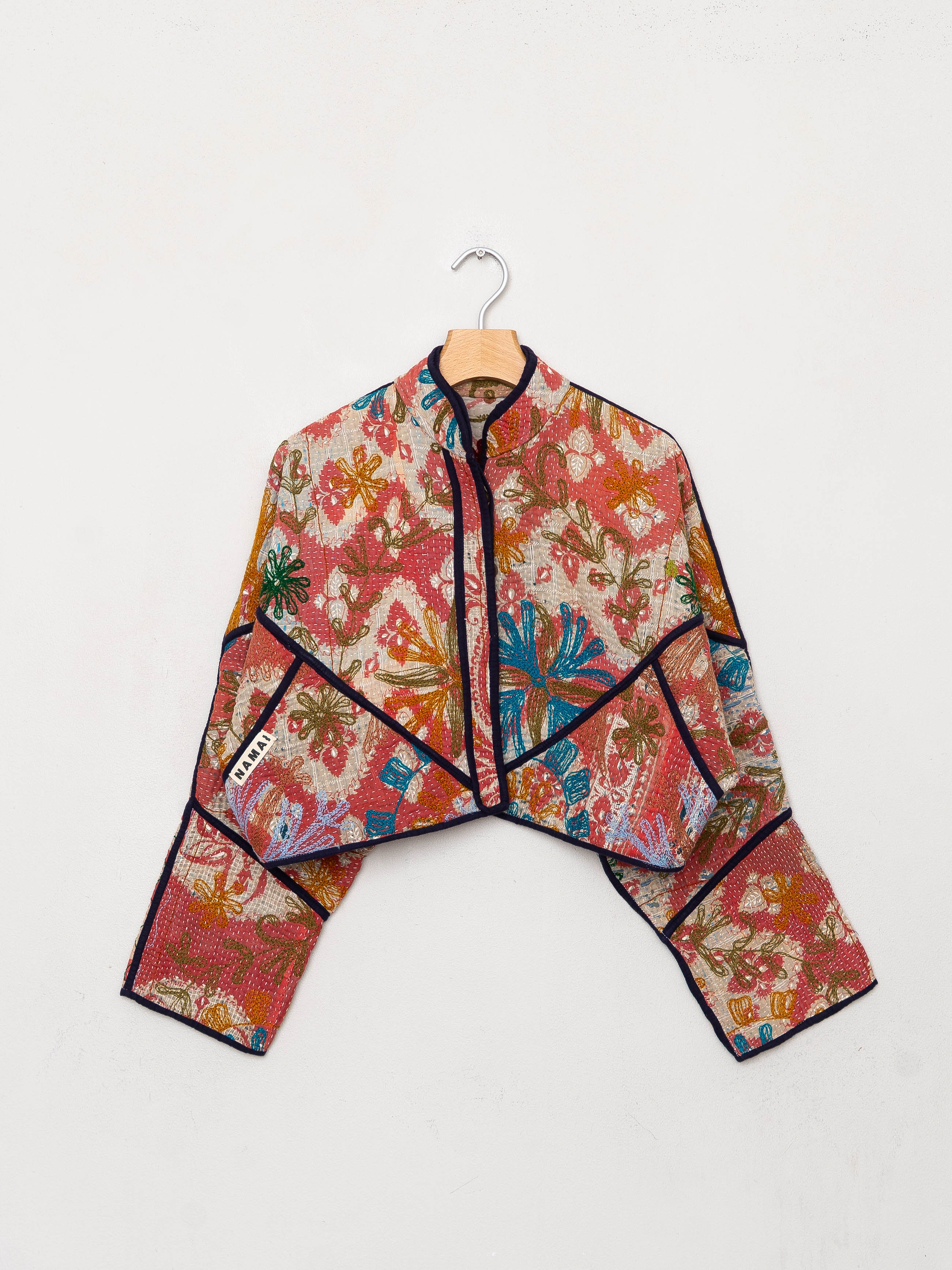 The Kaira Cropped Suzani Quilted Kantha Jacket