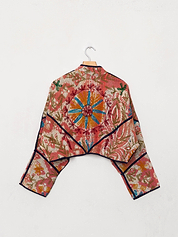 The Kaira Cropped Suzani Quilted Kantha Jacket