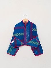 The Kaira Cropped Suzani Quilted Kantha Jacket