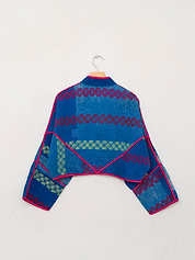 The Kaira Cropped Suzani Quilted Kantha Jacket