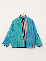 The Ladhiya Quilted Patchwork Kantha Jacket