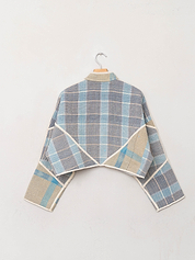 The Kaira Cropped Quilted Patchwork Kantha Jacket
