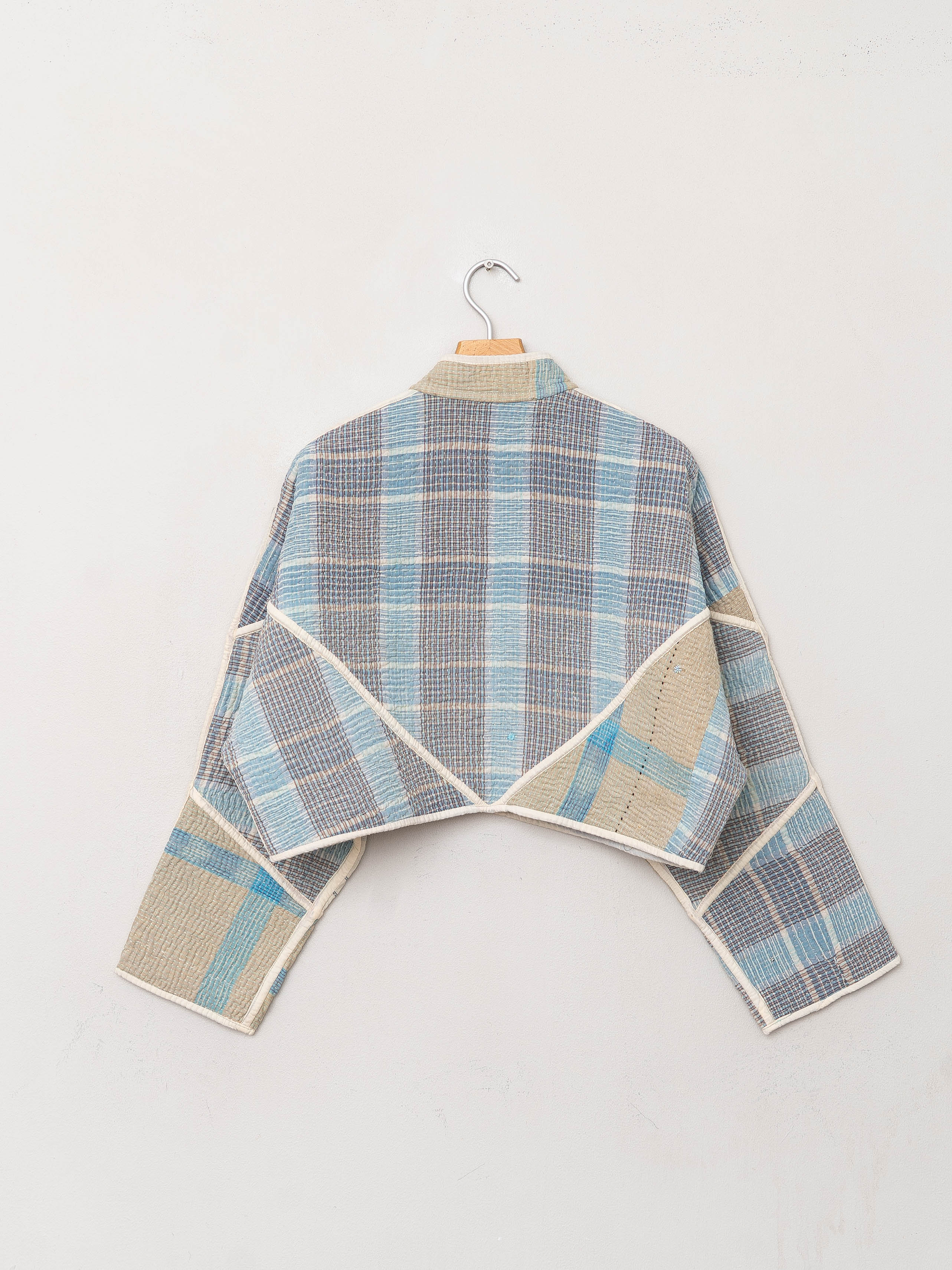 The Kaira Cropped Quilted Patchwork Kantha Jacket