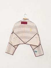 The Kaira Cropped Quilted Patchwork Kantha Jacket