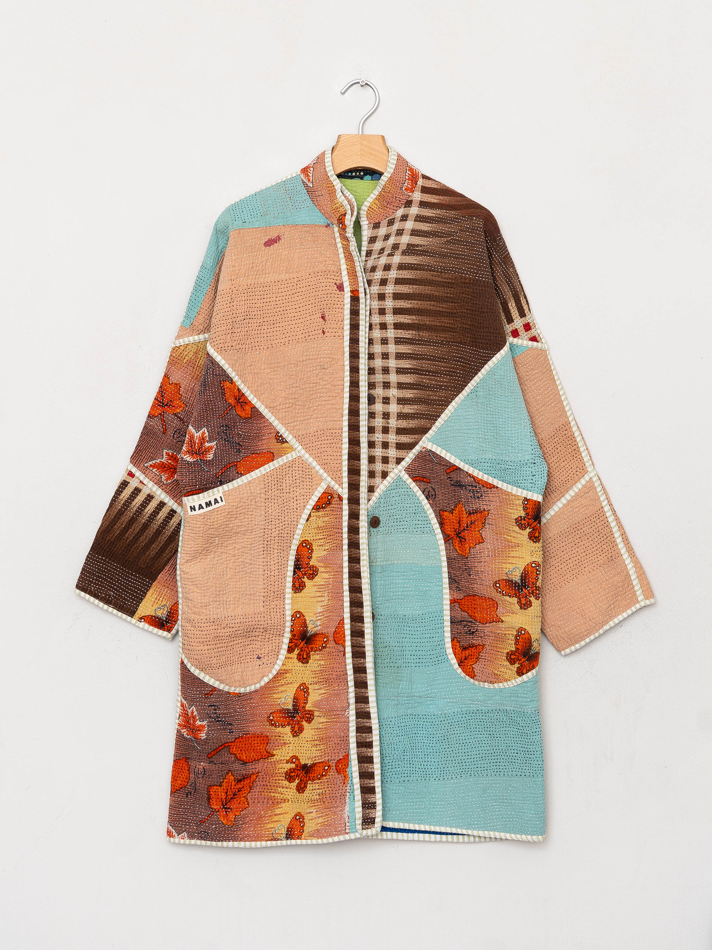 The Sai Quilted Patchwork Kantha Coat
