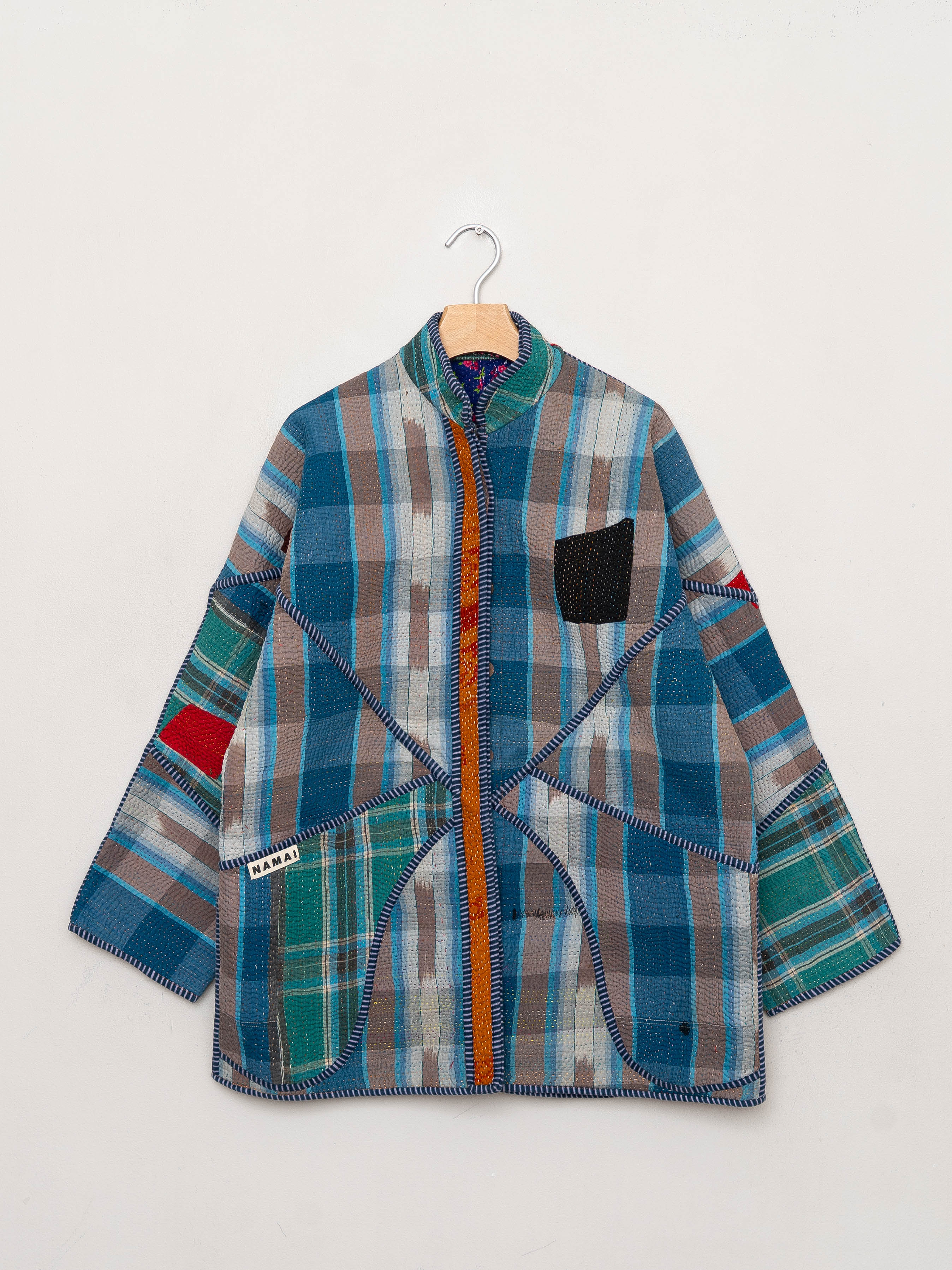 The Narmada Quilted Patchwork Kantha Jacket