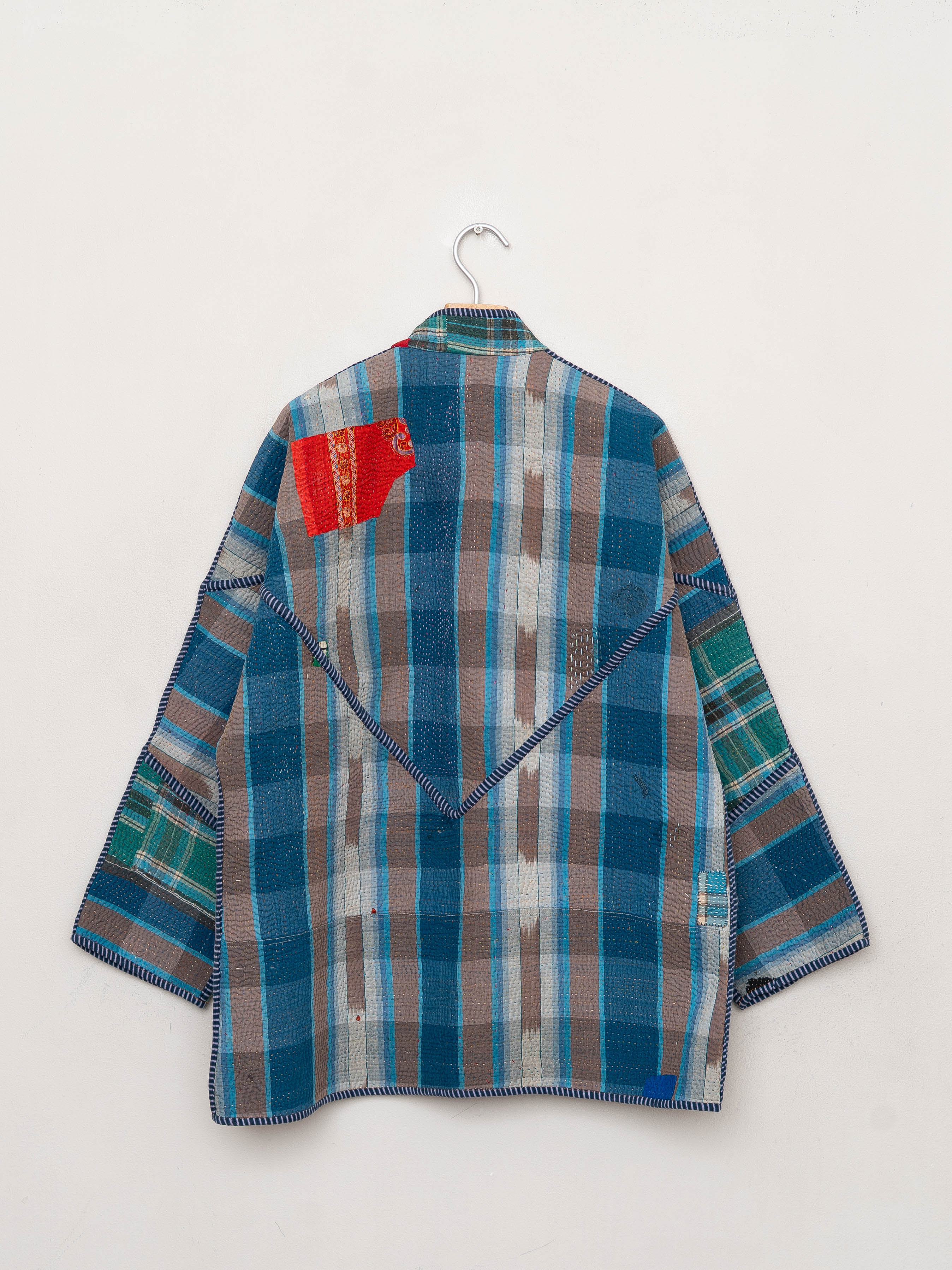 The Narmada Quilted Patchwork Kantha Jacket