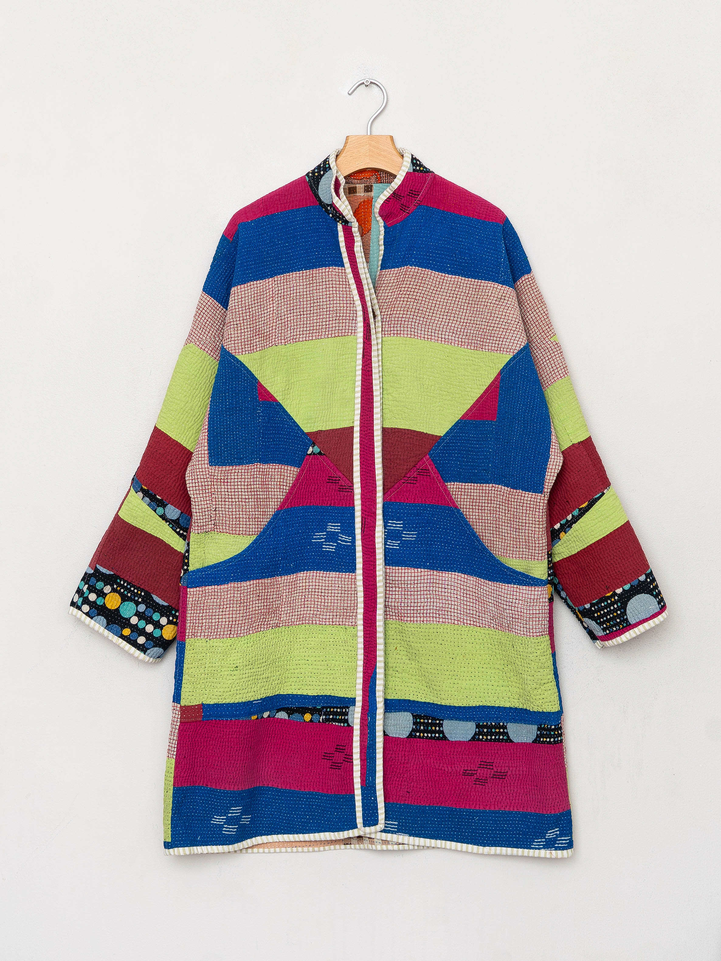 The Sai Quilted Patchwork Kantha Coat