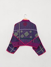 The Kaira Cropped Suzani Quilted Kantha Jacket