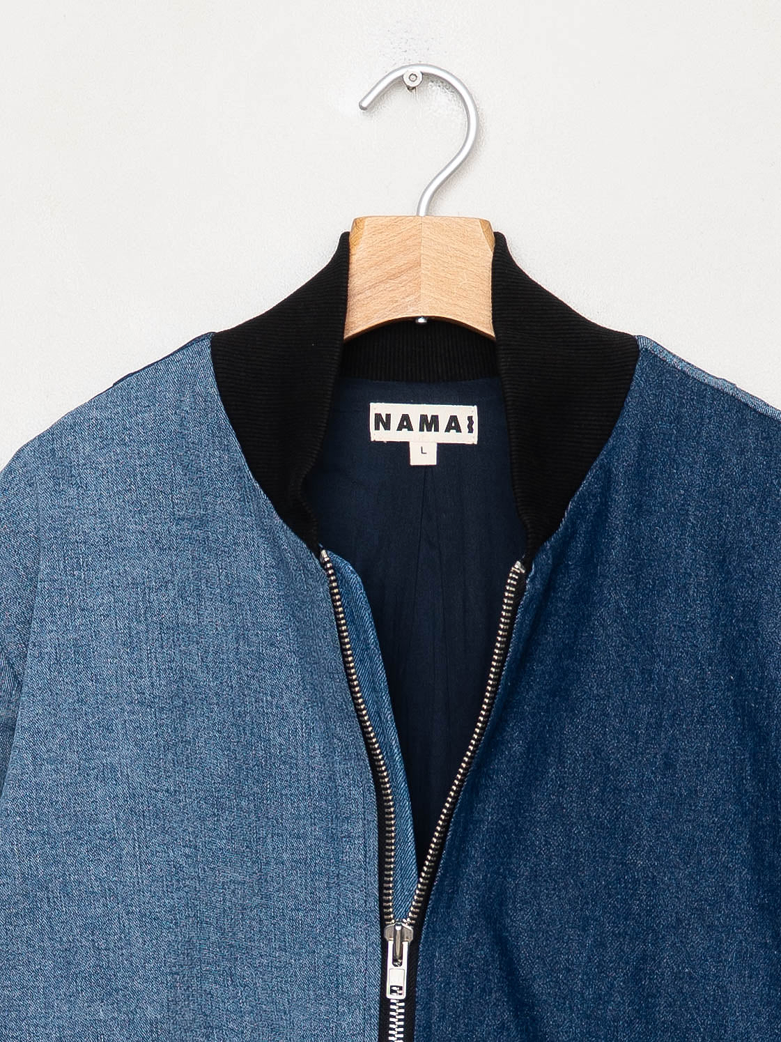 The Veda Denim Bomber Jacket - Large