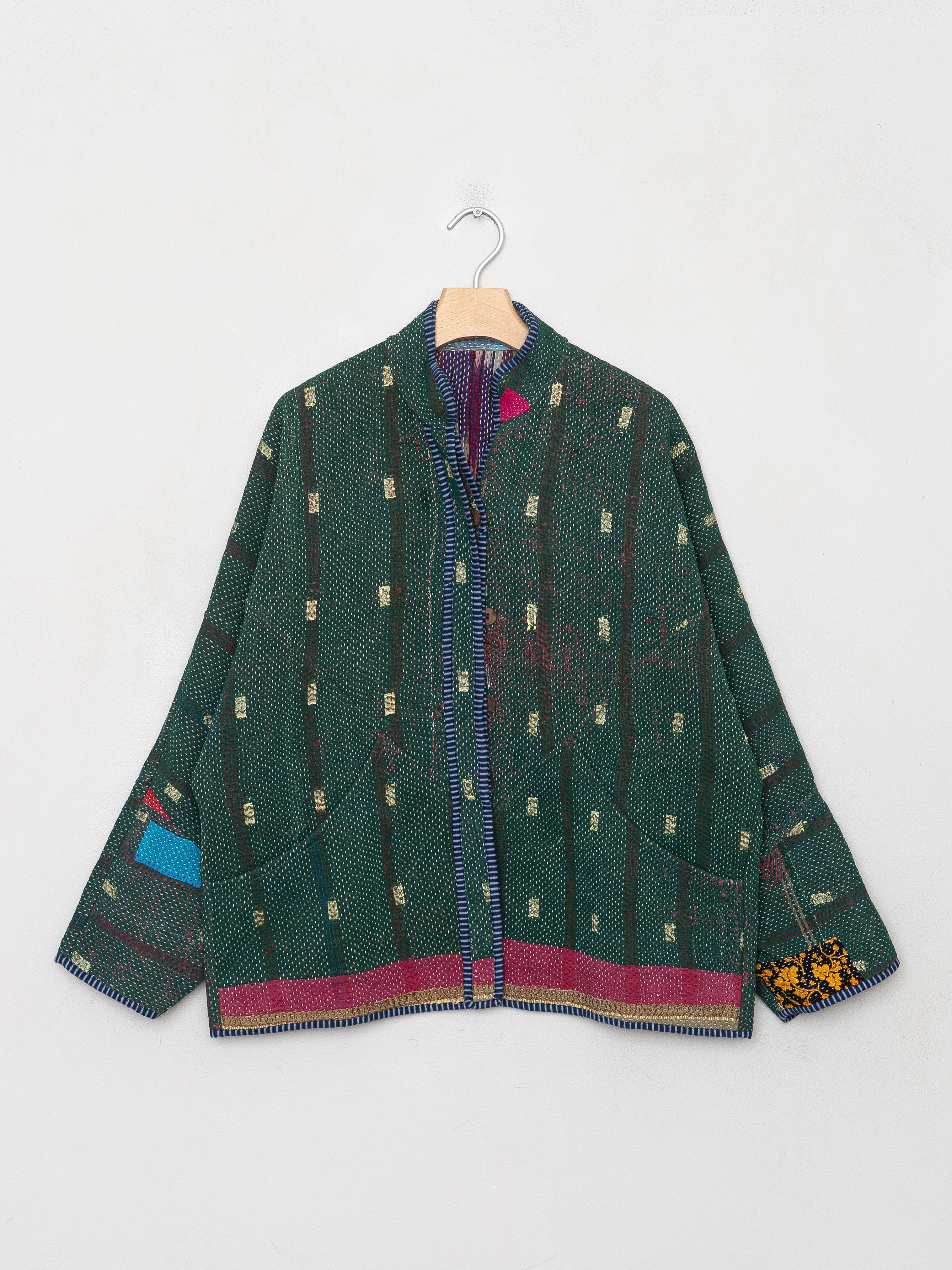 The Ladhiya Quilted Patchwork Kantha Jacket
