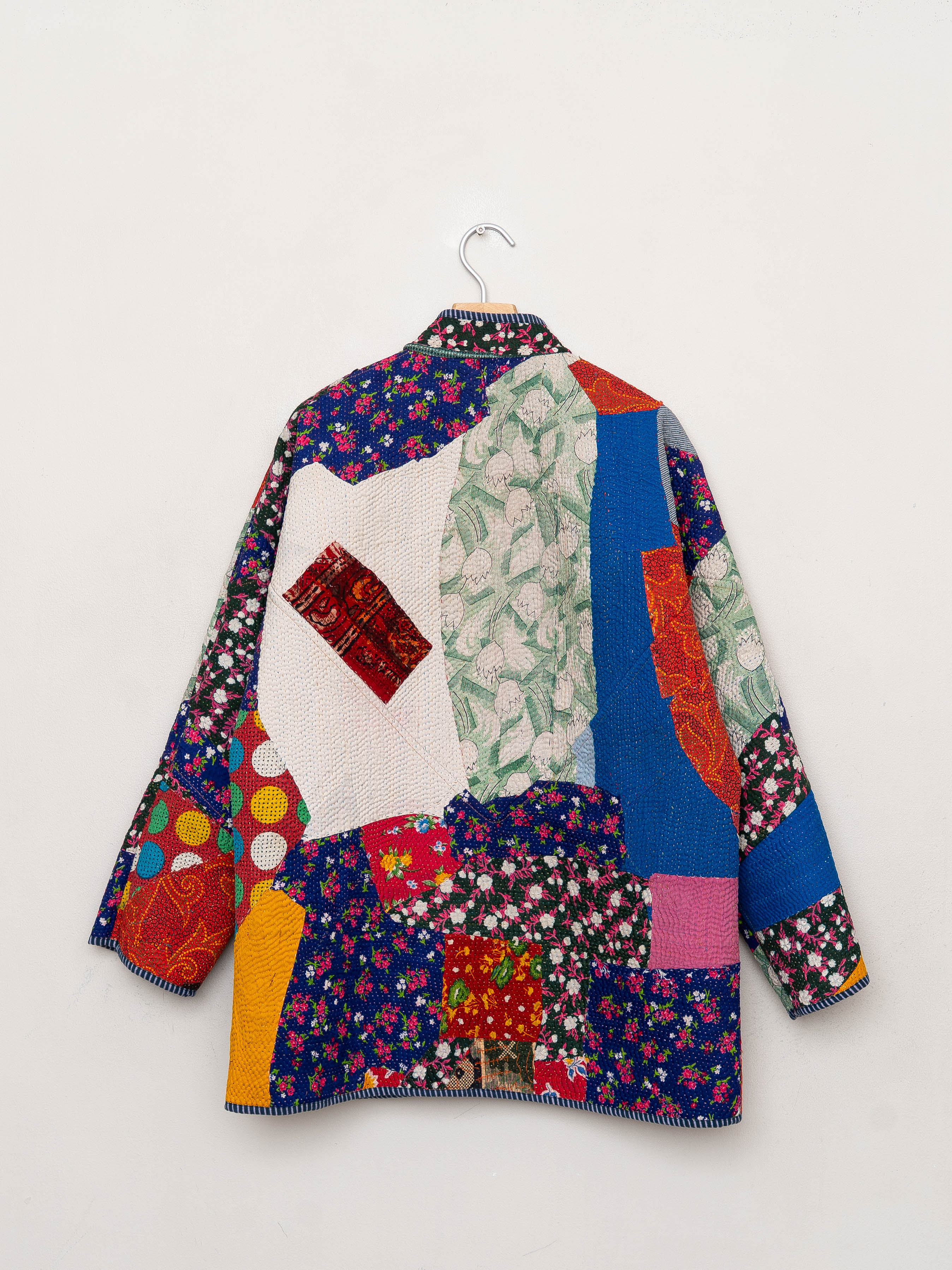 The Narmada Quilted Patchwork Kantha Jacket
