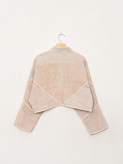 The Kaira Cropped Quilted Patchwork Kantha Jacket