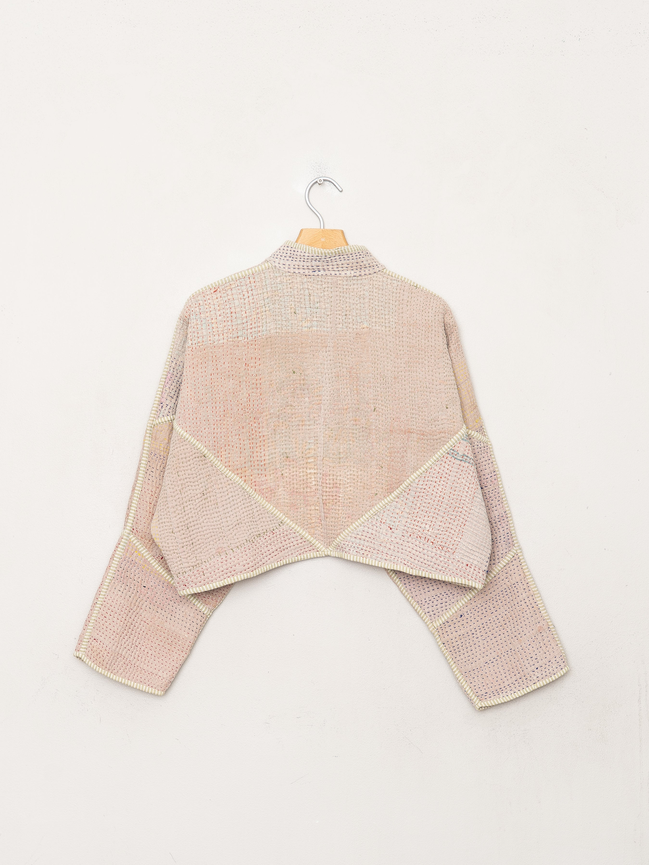 The Kaira Cropped Quilted Patchwork Kantha Jacket
