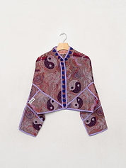 The Kaira Cropped Suzani Quilted Kantha Jacket