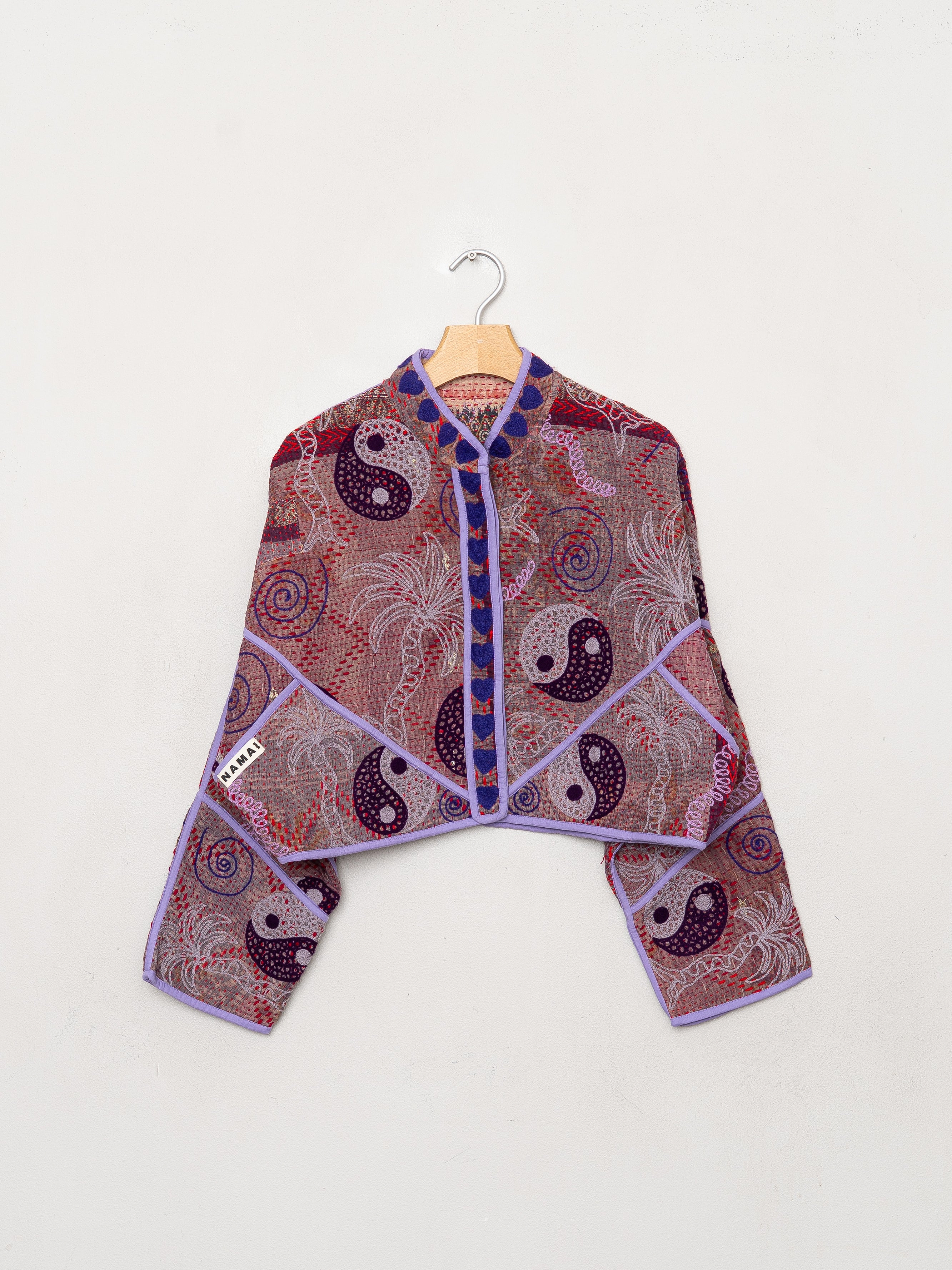 The Kaira Cropped Suzani Quilted Kantha Jacket
