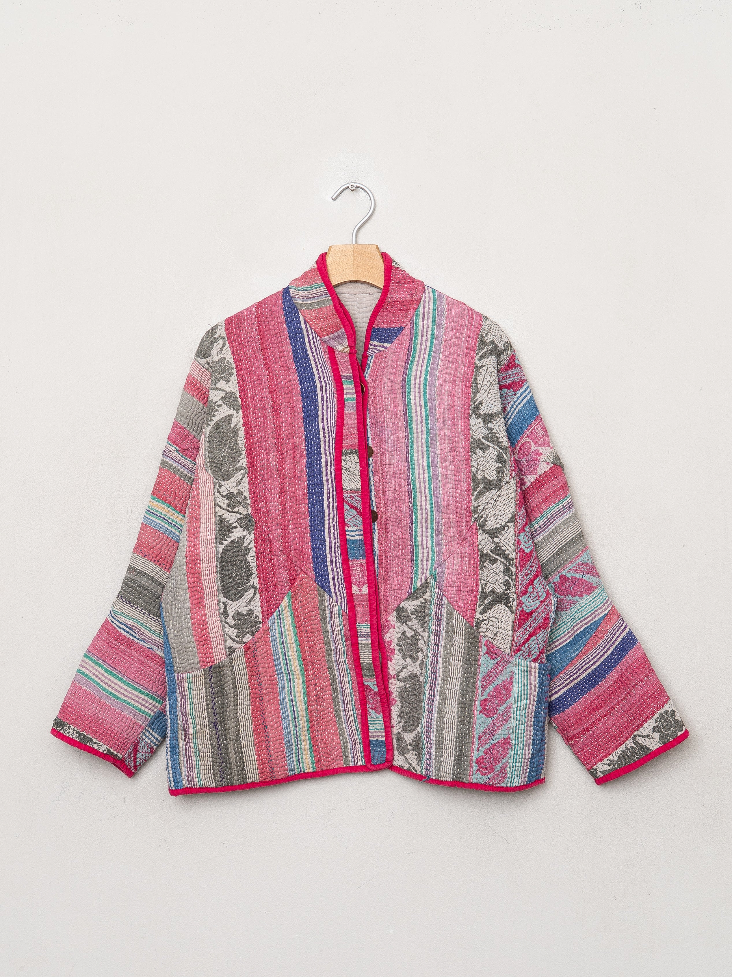 The Ladhiya Quilted Patchwork Kantha Jacket