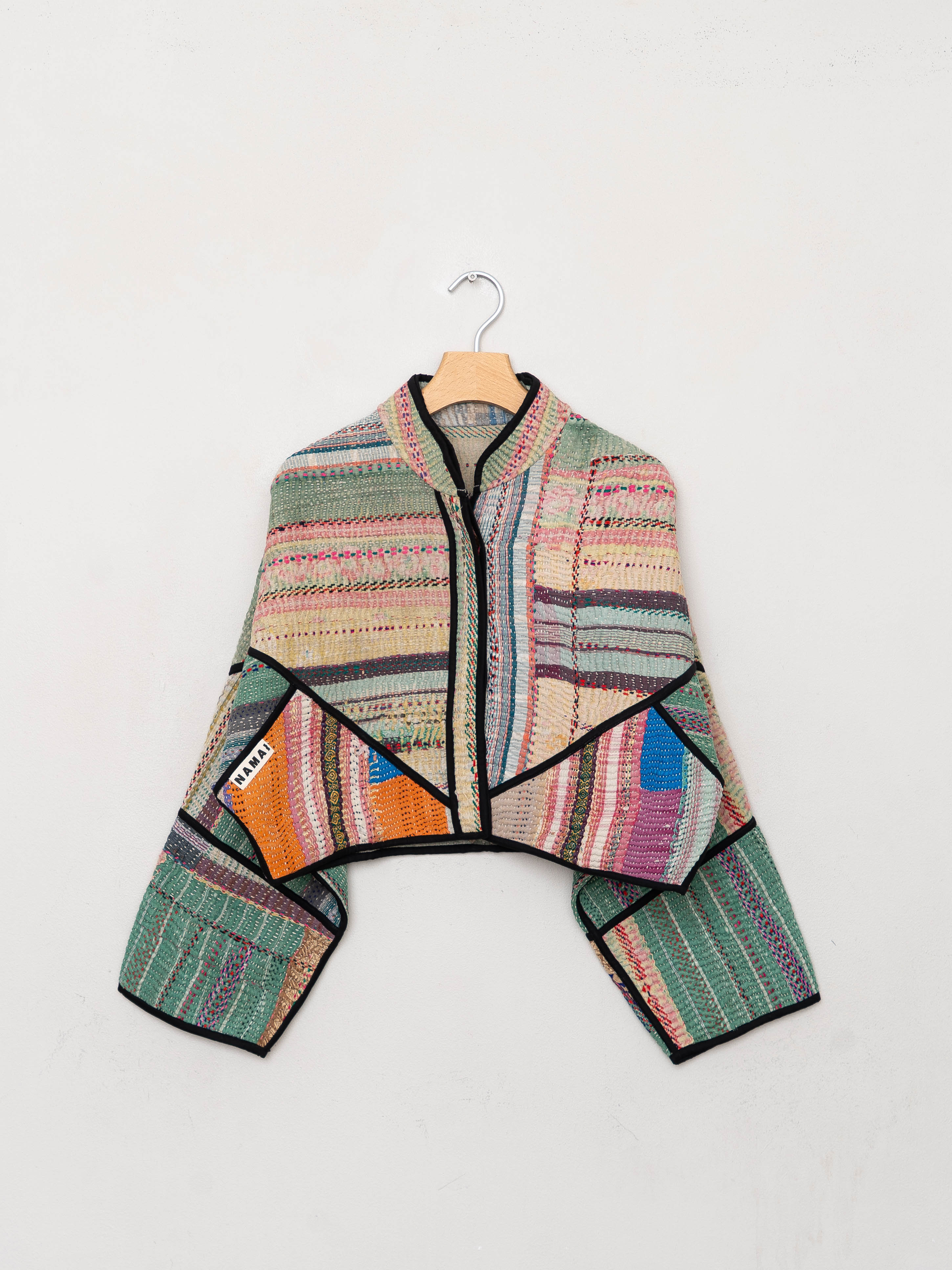 The Kaira Cropped Suzani Quilted Kantha Jacket