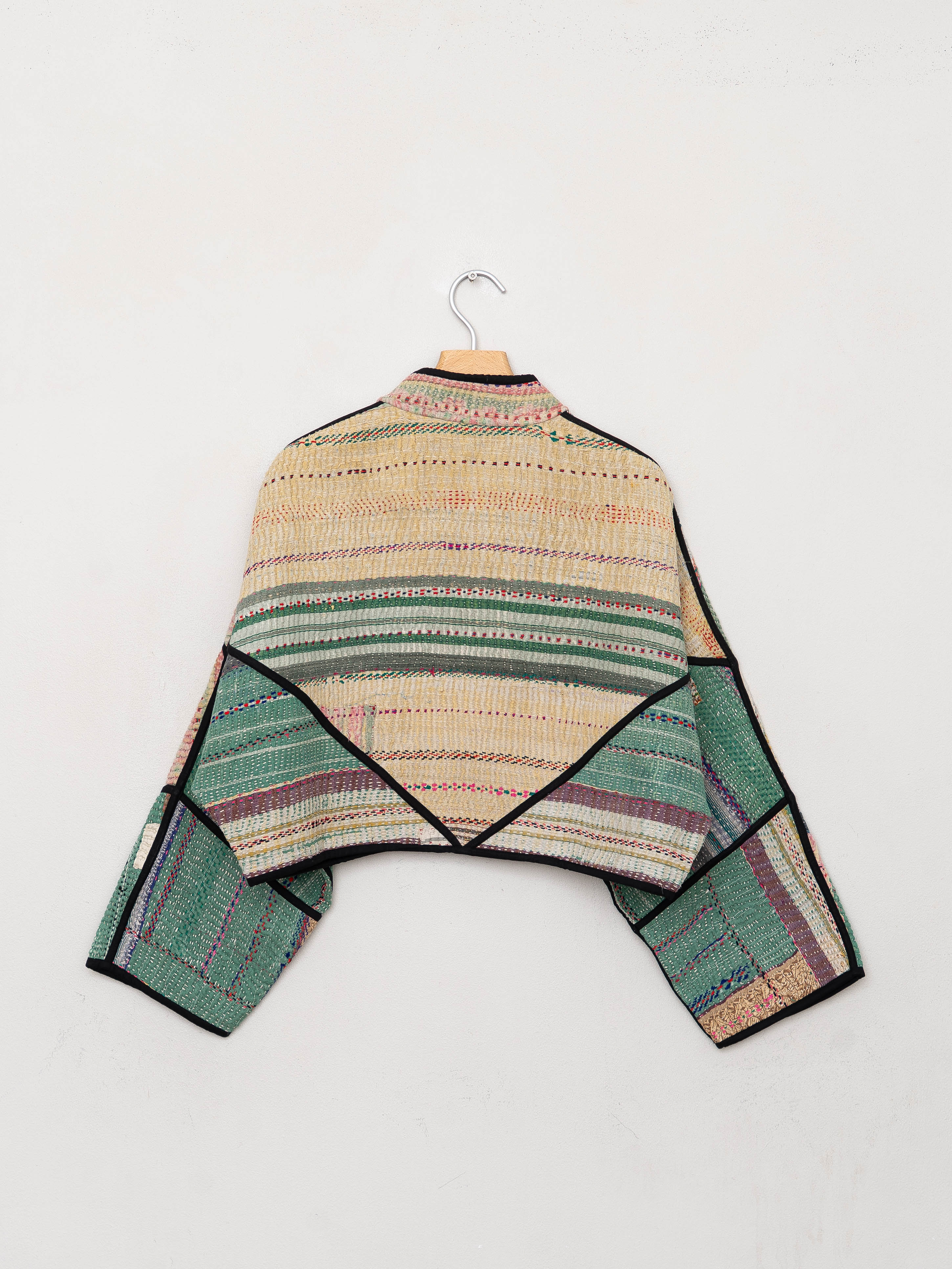 The Kaira Cropped Suzani Quilted Kantha Jacket