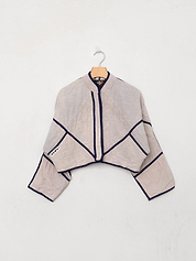 The Kaira Cropped Suzani Cut Out Kantha Jacket
