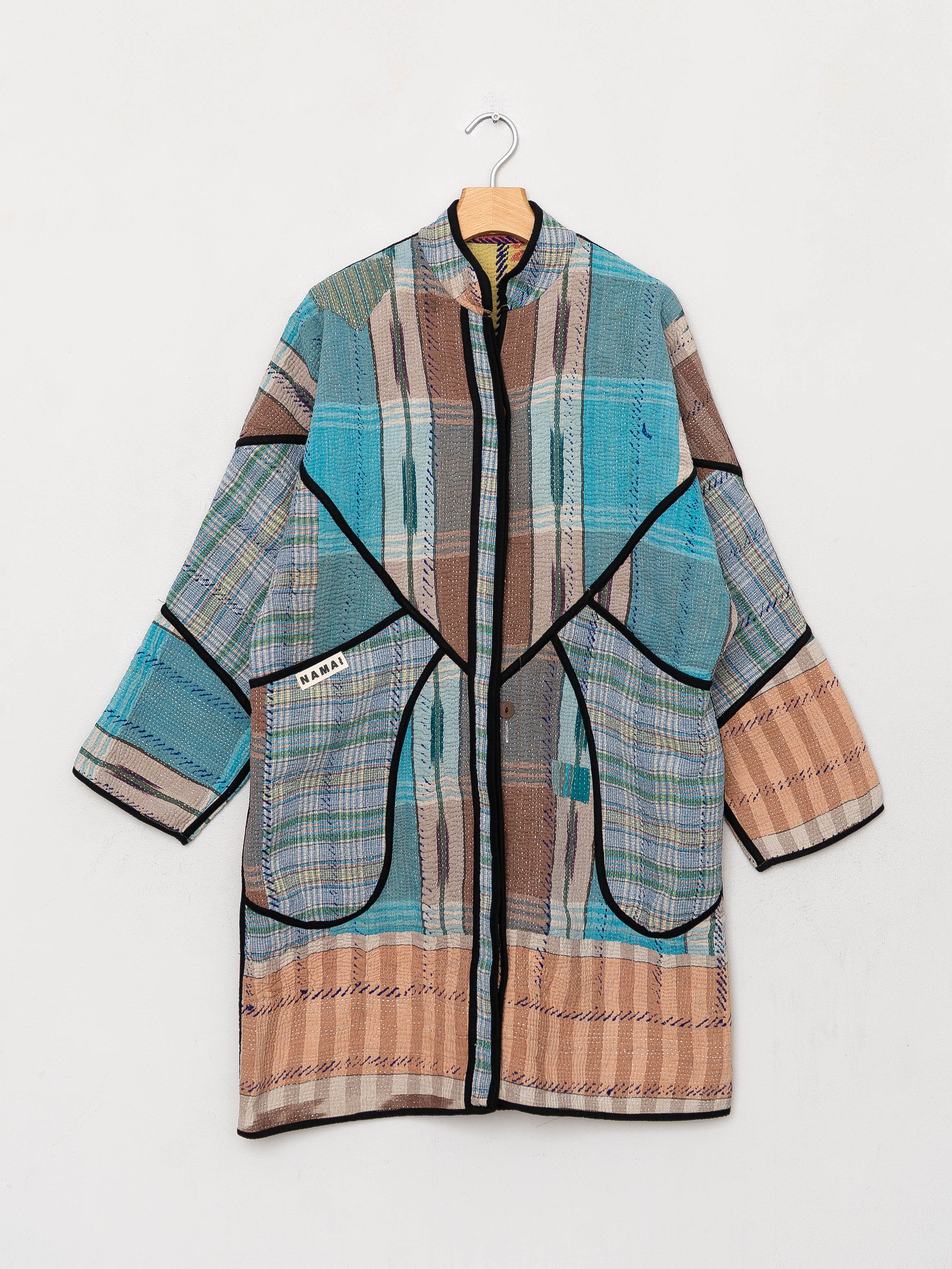 The Sai Quilted Patchwork Kantha Coat