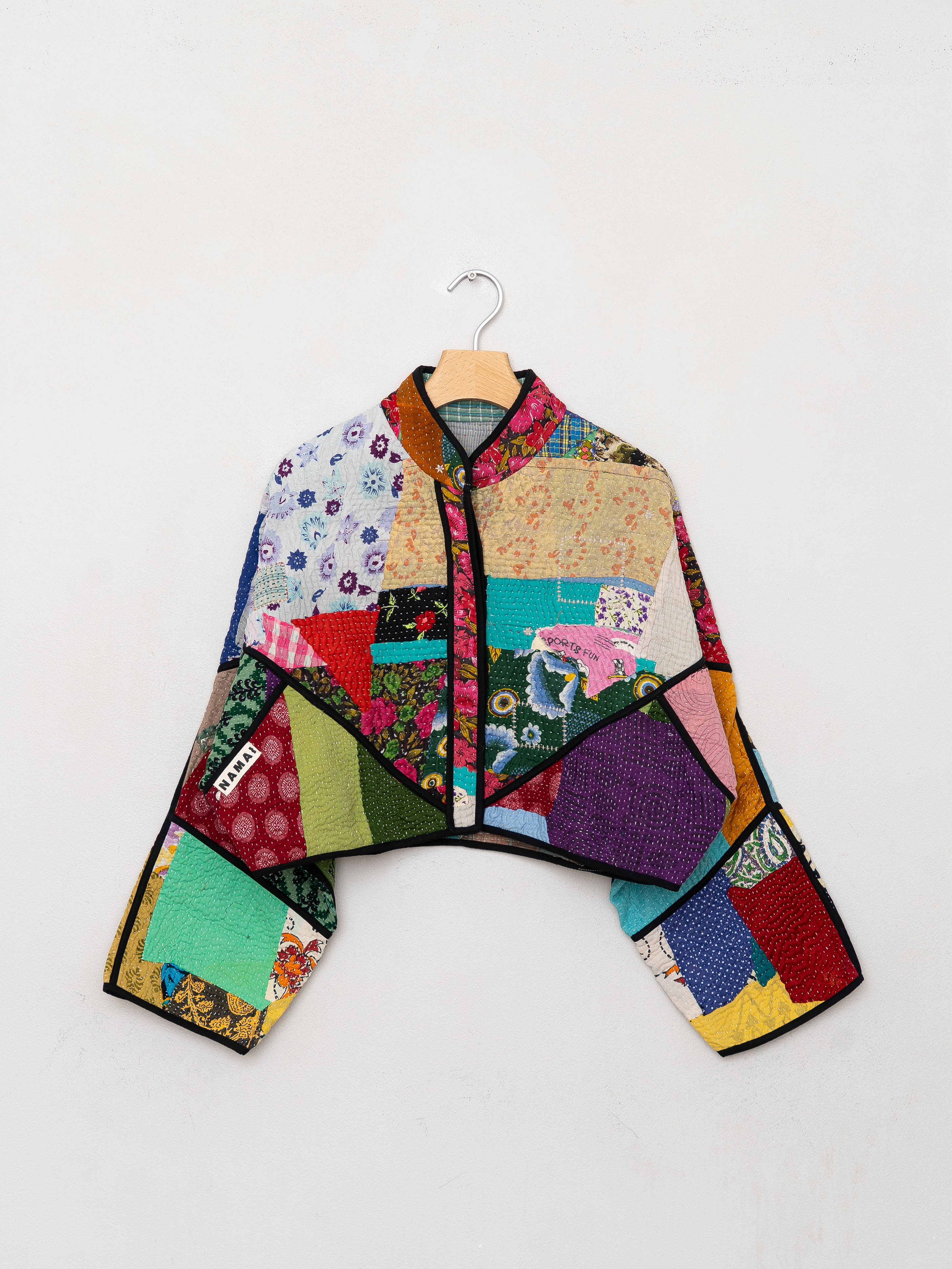 The Kaira Cropped Suzani Quilted Kantha Jacket