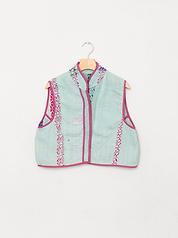 The Kaira Quilted Patchwork Kantha Vest